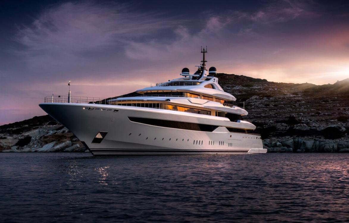 Luxury super yacht at sea